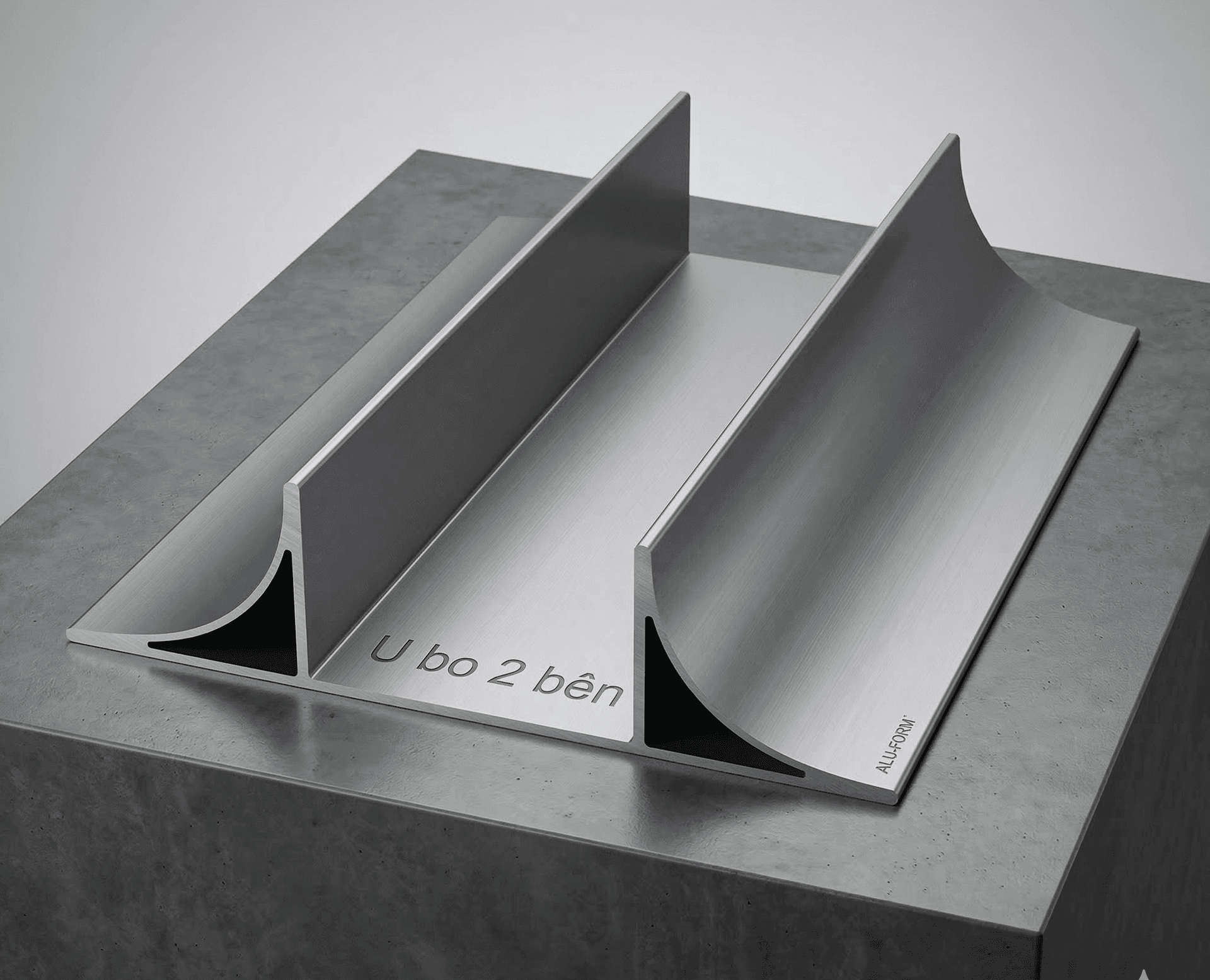 U nhôm 38x50x38mm bo mặt trăng 2 bên dày 1.1mm