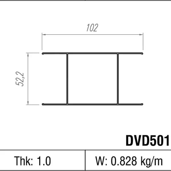 Thanh H nối tấm panel 50mm dày 1.0mm