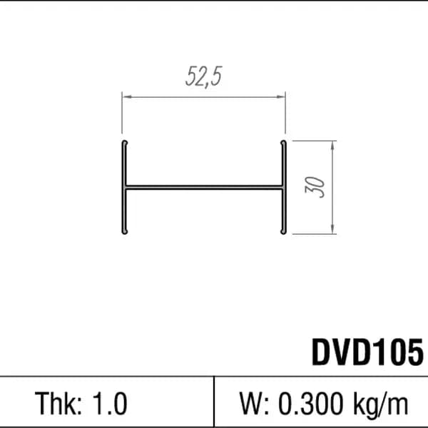 Thanh H nối tấm panel 50mm dày 1.0mm
